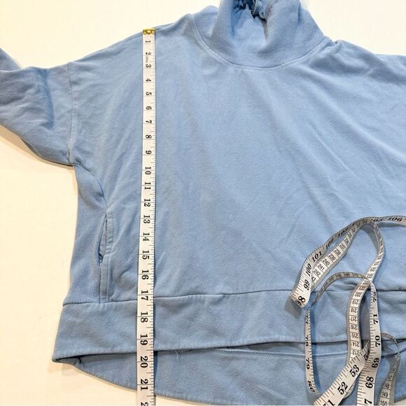 Sweaty Betty Blue Cowl Neck Sweatshirt Hoodie with Pockets Size 8-10 - Picture 11 of 12